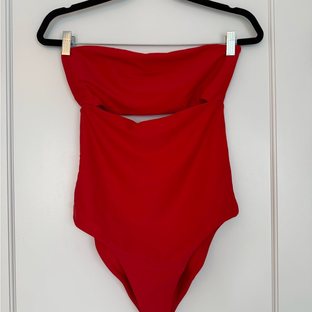 Jade Swim Red CutOut One Piece